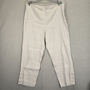 JJill Womens 100% Linen Pull-on Wide Leg Pants  Size Large